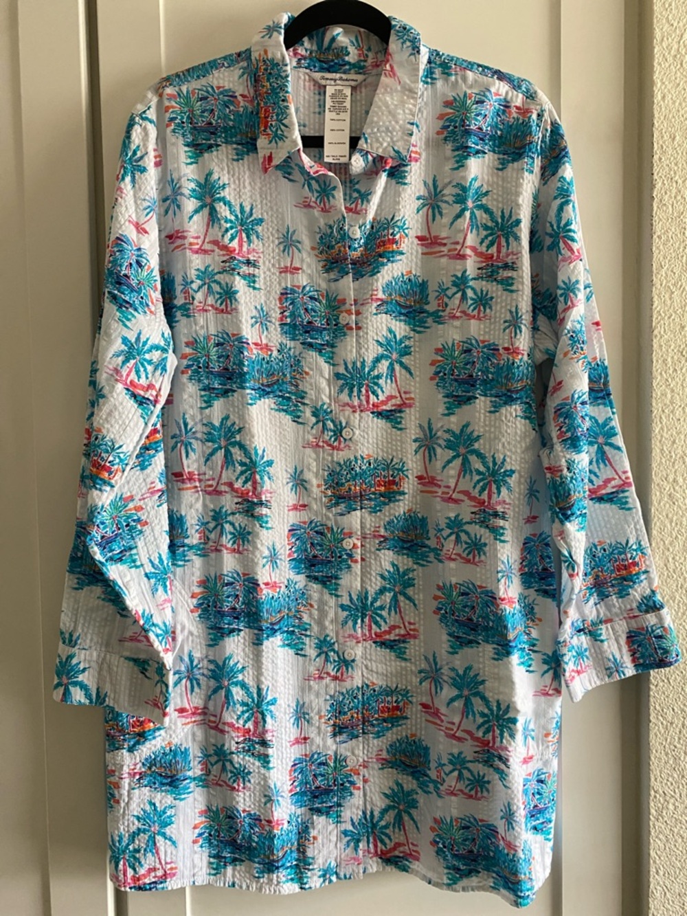 Tommy Bahama Tropical Oasis Boyfriend Beach Shirt Size XL NWOT